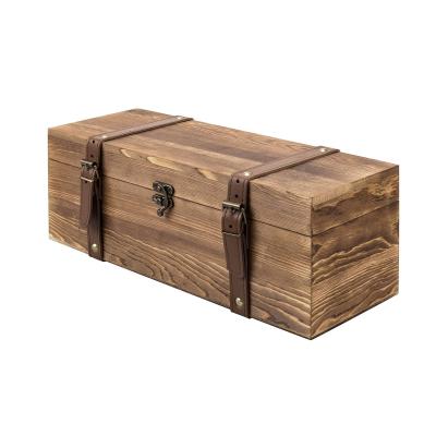 China Simple Wooden Antique Palm-Wood Bottle Wine Gift Box Leather With High End Atmosphere Solid Wood Wine Gift Box Is First Choice for sale