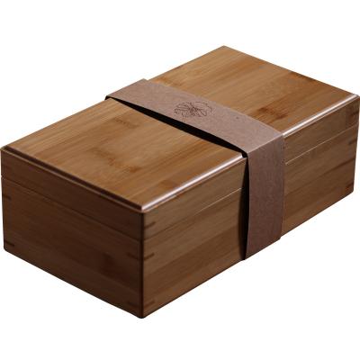 China Wholesale Europe Mug Packing Box Square Wooden Box High-Grade Ceramic Gift Packaging Wooden Solid Wooden Packaging Bamboo Box for sale