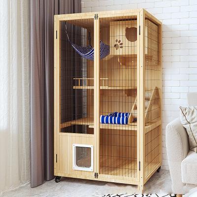 China Cat Enclosure Indoor Wooden Cat House Cheapest High Quality Viable Large Cat Cage for sale