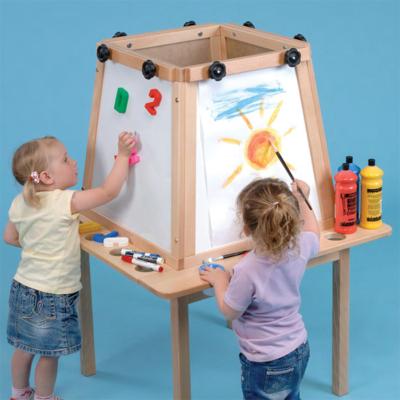 China 2022 Eco-friengly Artist Wooden Easel Box Portable Easel Stand Kids Drawing Board Wooden Drawing Set For Children With Board for sale