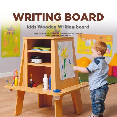 China Eco-friengly Kids Wooden Drawing Board Painting Board Easel Stand For Sale Wooden Children's Art Easel Sets With Blackboard WriteBoard for sale