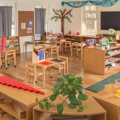 China Eco-friengly Wooden Montessori Kids Wooden Montessori Furniture Used Nursery Nursery Furniture and Preschool Supplies Classroom Set for sale