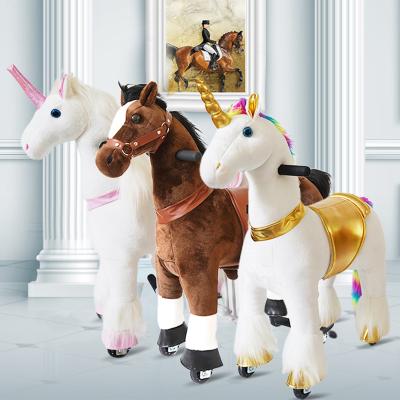 China Eco-Friendly The Third Generation Rocking Horse Plush Soft Riding On Horse Pony Large Toy Baby Rocking Horse Paseo De Juguete for sale