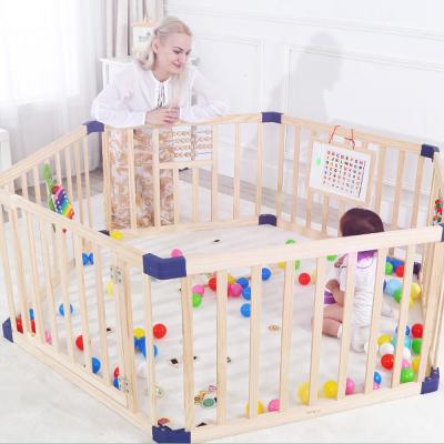 China Factory Direct Price Durable Wooden Fence Play Easy Tear Open Equipment Baby Safety Solid Wood Playpen for sale