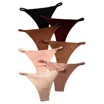 China Breathable High Quality Nylon quick drying Silk Multi Color Breathable Ladies Thong for sale