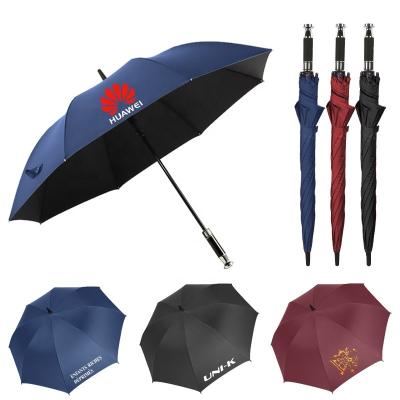 China American Style Double Layer Windproof Semi-automatic Umbrella Straight Golf Umbrella for sale