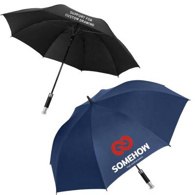 China American Style Windproof Custom Logo Fashion Pongee 8 Ribs Umbrella OEM rain-proof Straight Umbrellas for sale