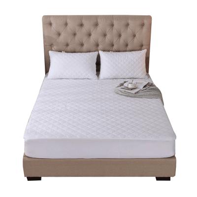 China Plaid Quilted Cotton Bedspread Queen Size Waterproof Sanded White Mattress Protector With Elastic For Hotel Dorm For Four Seasons for sale