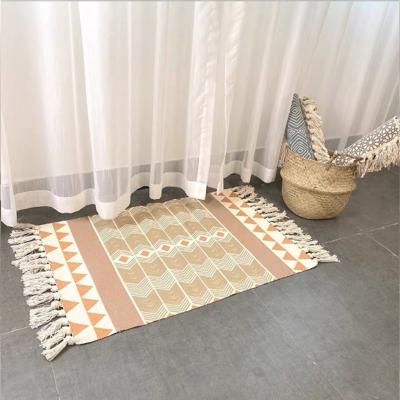 China Custom Made Washable Warm Cotton Woven Canvas Entryway Blanket Indoor Outdoor Empty Door Mat Luxury Hand Made Wholesale Washable Sale for sale