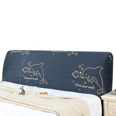 China Floral Eco-friendly Printed Newly Designed Wholesale Universal Magic High Stretching Elastic Washable Durable Head Board Cover Slipcover for sale