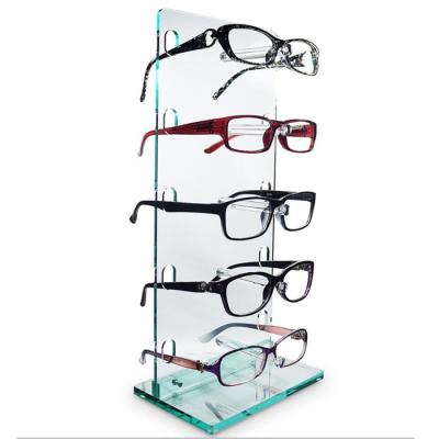 China Wholesale Custom 5 Style Eco-Friendly Modern Clear Compartment Eyewear Acrylic Glass Sunglasses With Stander for sale