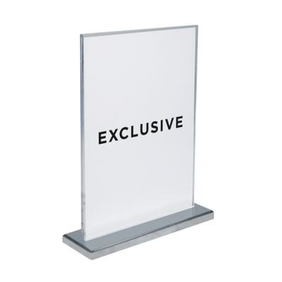 China Eco - Friendly Transparent Plexiglass Sign Holder Custom Sized Acrylic Poster Frame For Clothing Store for sale