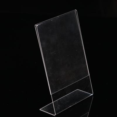 China Durable High End Clear Acrylic Price Tag Holder Acrylic Stand Up Sign Holder for sale