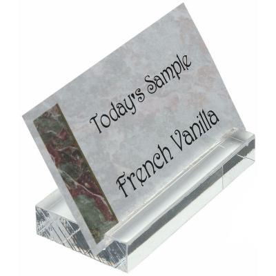 China Durable Handmade Sign Holder Clear Acrylic Block Lucite Counter Logo Sign Holder Acrylic Printing Block Signage for sale