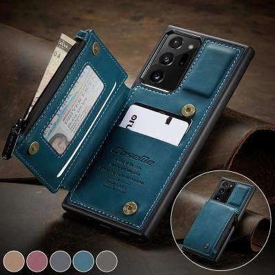 China Retro Leather + Hot 2021 Cover + TPU+PC Metal Zipper Credit Card Leather Magnetic Phone Case New For Samsung A51 A71 Luxury Cell Phone Bags For Samsung Note 20 Ultra for sale