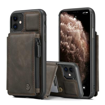 China Retro PU Leather CaseMe RFID For iPhone 12 Retro Leather Case Luxury Quality For Xiaomi 9 Note 9t 9 Pro Case TPU PC Wallet Soft Zipper for sale