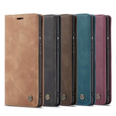 China Wallet Case For Huawei p40 lite Cover CaseMe Ultra Slim Wallet Cases For OPPO Realme 6 pro 5 pro X2 pro C2 C3 X50 pro Retro Flip Leather Case Cheap Price Magnetic for sale