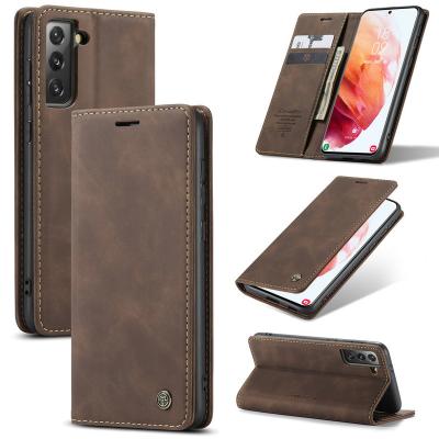 China Magnetic PU Leather Phone Accessaries CaseMe Case For Samsung Galaxy S21 Fe With Kickstand Credit Card Book Flip Cover For Samsung S21 S30 S20 A42 Phone Case for sale