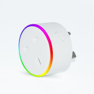 China Alexa Standard XS-A14 Alexa Plug 10A RGB Electric Wireless Smart Adapter Life Light UK Mini Smart WiFi Wireless Smart Plug for sale