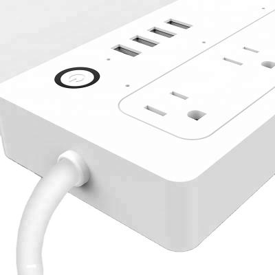 China Tuya Smart XS-A24 USA USB Ports Extender Socket Smart WiFi Power Strip 15A Alexa Google Wireless Remote Control Home Charging for sale