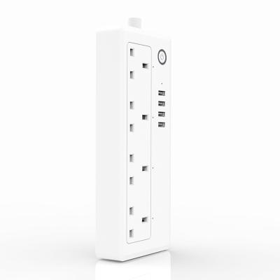 China Multi Alexa Echo WiFi Smart Home App Controls Sockets Outlet wifi Power Strip UK Type C Tuya Smart Assitance Controlled for sale