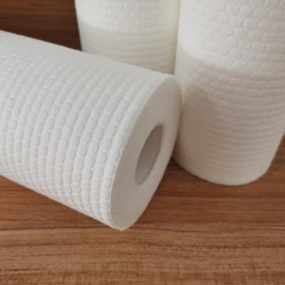 China Viable Kitchen Multifunctional Cleaning Cloth Disposable Rags Wood Pulp Disposable Wiping Nonwoven Lazy Roll for sale