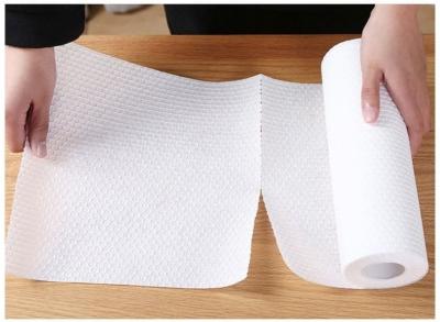 China Viable Wholesale Disposable Nonwoven Household Cleaning Products Wood Pulp Roll Kitchen Roll Cloth Dish Cloth for sale