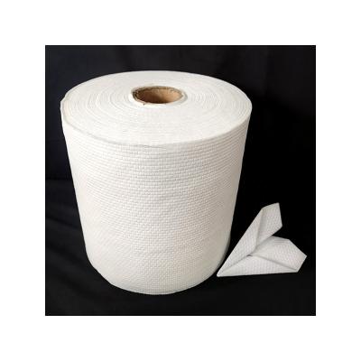 China Hot sales pp water absorption white wood pulp embossed spunlace nonwoven fabric with absorbency and cleaning capabilities for sale