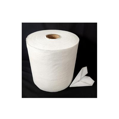 China Water Absorption Disposable White China Non PP Woven Fabric Embossed Wood Pastes JUMBO ROLL Spunlace Nonwoven for sale