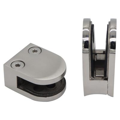 China Modern D Shape Black Stainless Steel Railings Glass Fixing Bracket Clamp for sale