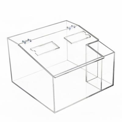 China Retail Clear Acrylic Candy Bins Organizer Christmas Sweer Candy Bulk Box With Lid Cookie Food Storage Box With Windows for sale