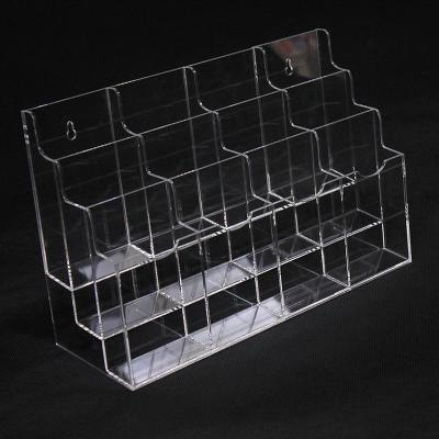 China Custom Acrylic Brochure Leaflet Multi-Tier Card Holder Marker Pen Display Holder Stand For Pens for sale