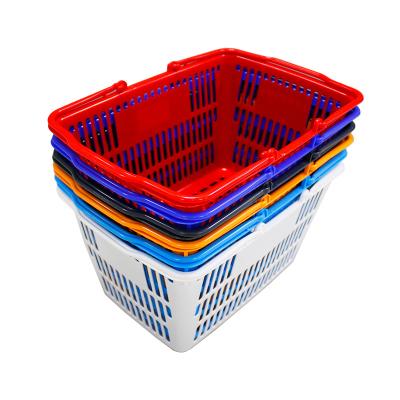 China PP Handle Shopping Baskets Small Eco Friendly Material Durable Hand Carry Plastic With Handles Wholesale 38*26*21.3cm LGB-619 12.5L for sale