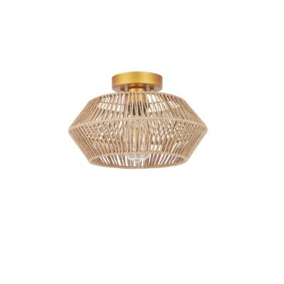 China Contemporary rattan gold plate countenporary ceiling small handmade elegant fancy ceiling lamp for sale