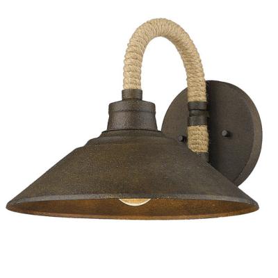 China Hotel Modern Home Modern Bedroom Light Bracket Farmhouse Style Rattan Wrought Iron Decor Antique Bronze Wall Lamp for sale