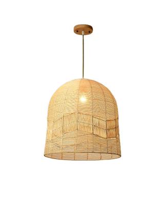 China Contemporary Bamboo Weave Rattan Shade Home Decoration Rattan Shade Pendant Light E27 Wicker Lanterns Lamps Handmade Bamboo Weaving Light for sale