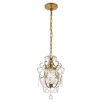 China Vintage Metal Pendant Lamp Light Contemporary Home Decorative Lighting Crystal Lighting Product Copper Traditional Style Gold Hotel ROHS for sale