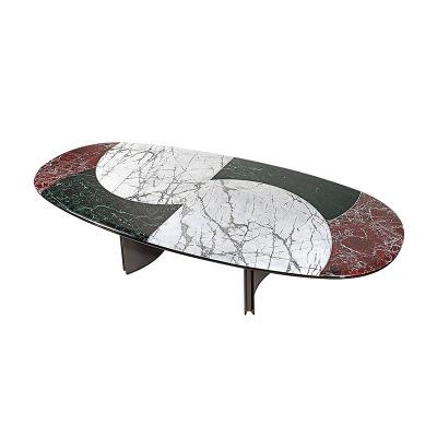 China Italian luxury modern natural marble dining table set from natural marble top wholesale factory directly for sale