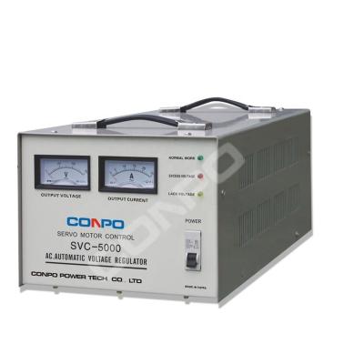 China SVC SVC-5000VA Single Phase Servo AC Voltage Stabilizer AVR 220VAC Motor Type Automatic Regulator (Double-coils), CE and RoHS for sale