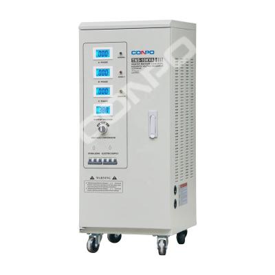 China TNS TNS-9KVA/10KVA AC 3Phase LCD Digital Display Three Voltage Stabilizer Servo Motor AVR 220V/380V/400VAC Type Automatic Regulator for sale