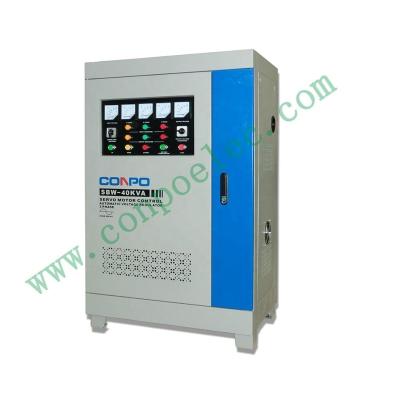 China SBW SBW-40KVA 3Phase Servo Motor AC Voltage Stabilizer Fully Automatic Compensated Regulator AVR 380/400/415VAC, 220/230VAC for sale