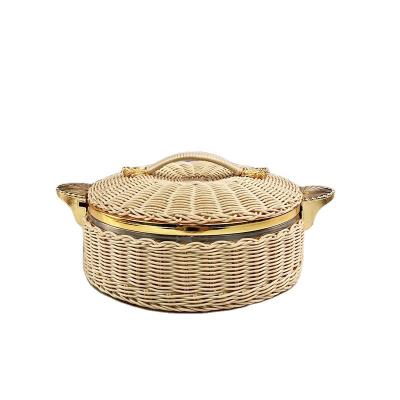 China Buffet Food Warmer Hotel Accessories 2.0l Stainless Steel Wicker Container Food Non Slip Around Chafing Dish Prices Stainless Steel Cookware Set for sale