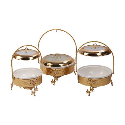 China 3 Piece Set Container Food Warmer Middle Eastern Style Luxury Home S/M/L Size Mobile Food Warmer for sale