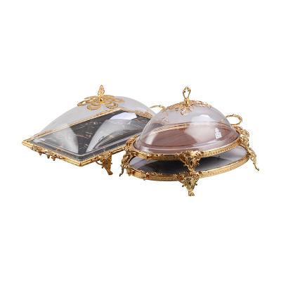 China Sustainable Style Gold Middle East Silver Luxury Metal Cake Tray For Home Use for sale