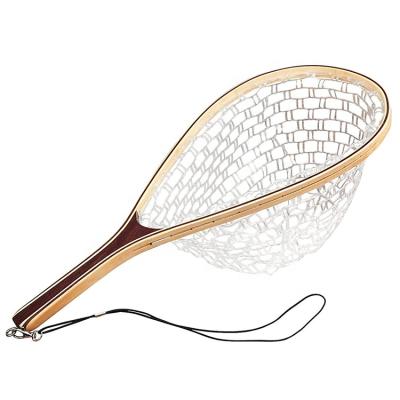 China Multifilament Wood Frame Fly Fishing Net Trout Bass Net for sale