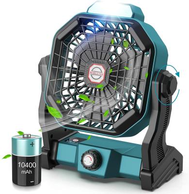 China 10400mAh Small Outdoor Rechargeable Quiet Camping Fan With LED Lantern Camp-CG-CF001 for sale