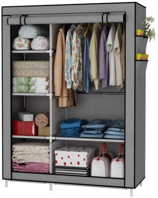 China Closet Organizer Wardrobe Clothes Storage (Waist Adjustable) Shelves, Non-Woven Fabric Cover with Side Pockets for sale