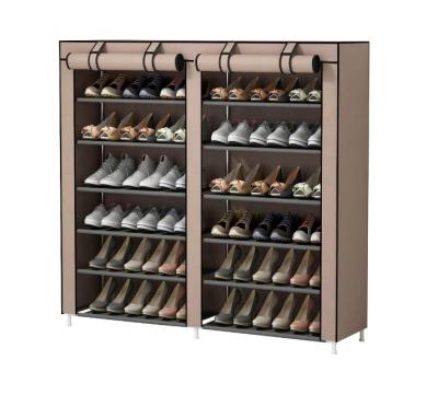 China Double Row Shoe Rack (Height) Shoe Display Rack Adjustable Custom Canvas Shoe Rack for sale