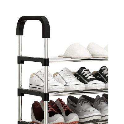 China Single Shoe Rack (Size) Adjustable Multi-Function Multi-Layer Nonwoven Fabric Shoe Iron Bedroom Rack Cabinet Storage for sale