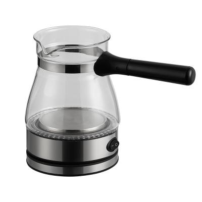 China Eco-friendly Heater 0.6L Mini Turkish Coffee Maker Glass Pot Glass Coffee Electric Teapot for sale